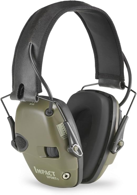 Impact Sport Electronic Ear Muffs, OD GREEN